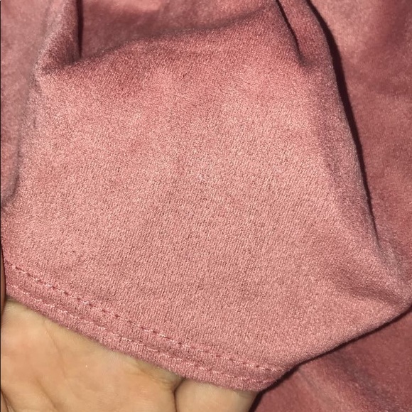 rusty pink velvet off the shoulder bodysuit - Picture 3 of 5